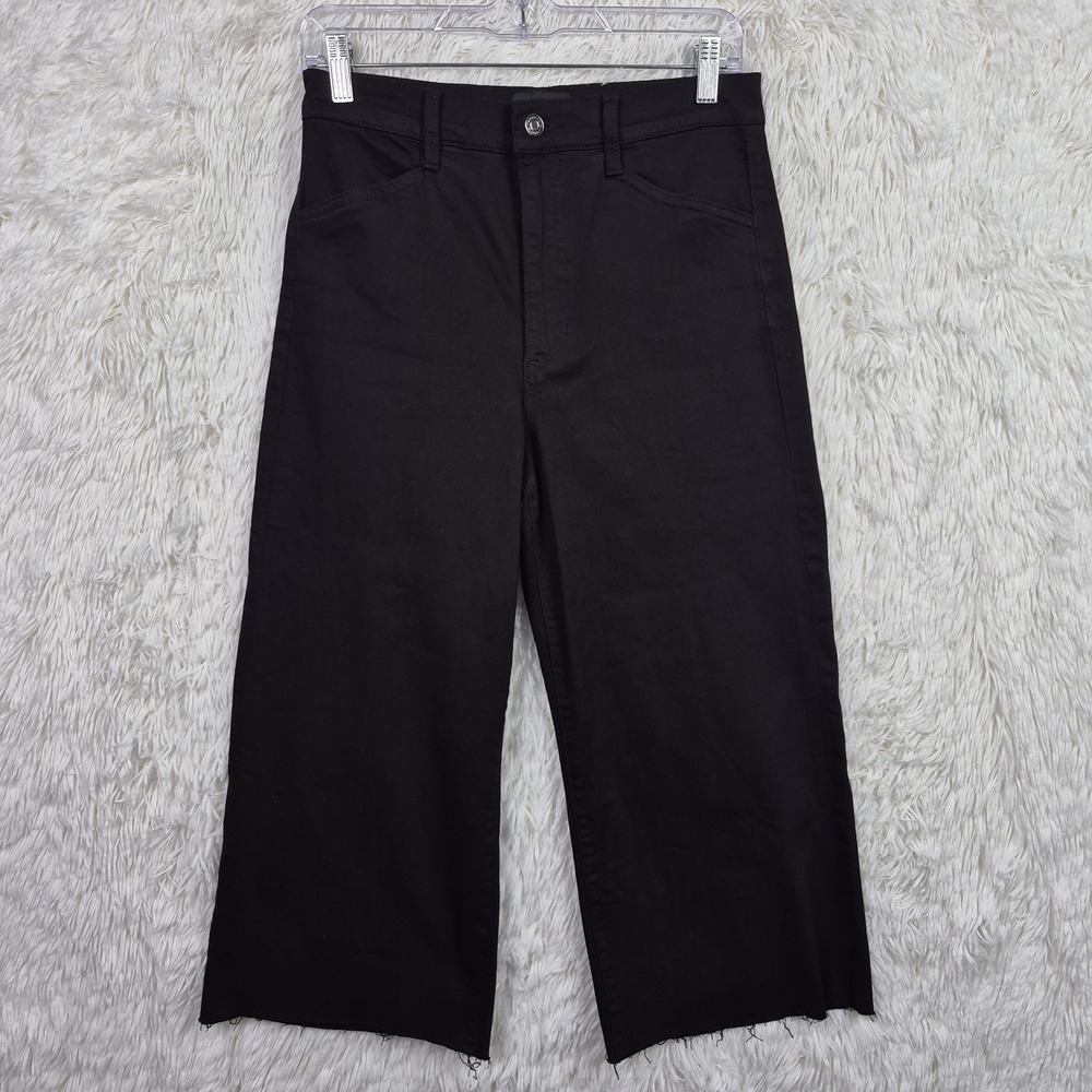 NEW Favorite Daughter The Mischa Super High Rise Wide Leg Ankle Jeans Black 28